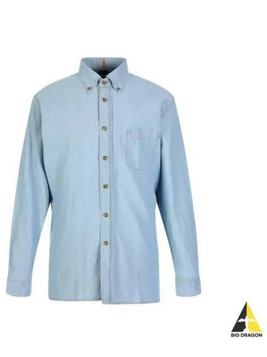 Relaxed fit button down denim shirt 50494727 460 - BOSS - BALAAN 1