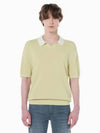 JEANS Men s Beige Logo Open Collar Polo Short Sleeve Sweater J326329 LFU - CALVIN KLEIN - BALAAN 2