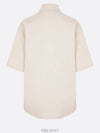 Triangle Logo Cotton Short Sleeve Shirt Ivory - PRADA - BALAAN 4