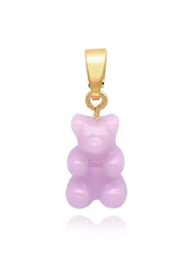 NOSTALGIA BEAR LAVENDER CLASSIC CONNECTOR Gold Pendant Charm - CRYSTAL HAZE - BALAAN 1