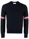 Wool Relaxed Pullover Knit Top Navy - THOM BROWNE - BALAAN 2