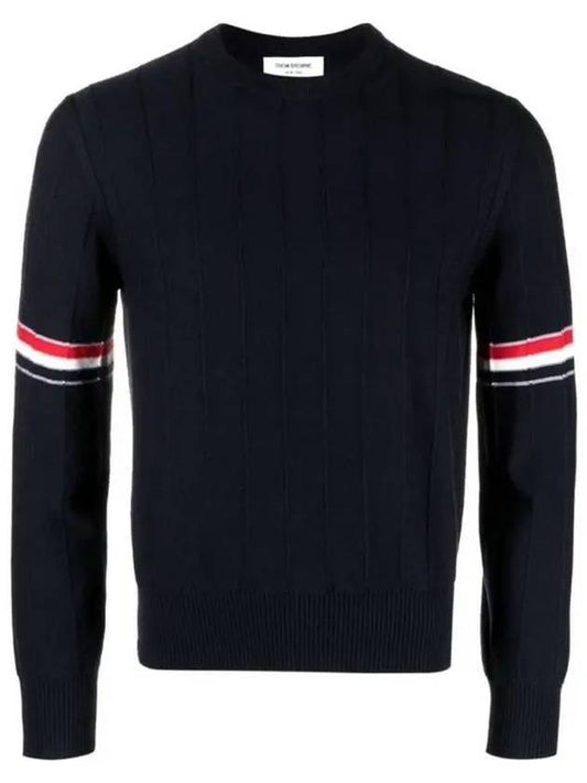 Wool Relaxed Pullover Knit Top Navy - THOM BROWNE - BALAAN 2