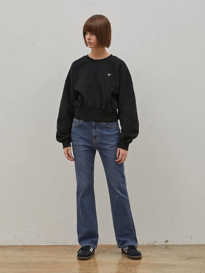 Steady Crop Sweatshirt Black - RYUL+WAI: - BALAAN 2