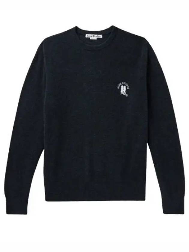 Embroidered Logo Jumper Knit Top Navy - ACNE STUDIOS - BALAAN 2