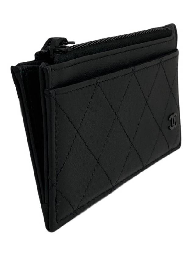 Black Logo Zipper Unisex Card Wallet AP3823 B15615 - CHANEL - BALAAN 6