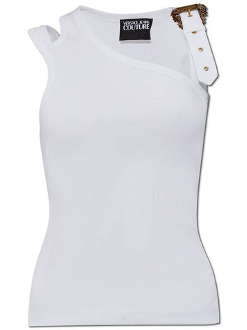 Versace Jeans Couture Ribbed Tank Top, Women's, White - VERSACE - BALAAN 1