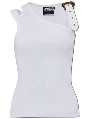 Versace Jeans Couture Ribbed Tank Top, Women's, White - VERSACE - BALAAN 1