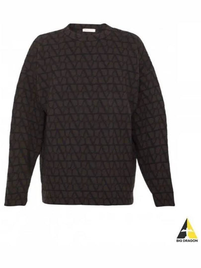 Toile Iconographe Wool Crew Neck Knit Top Brown - VALENTINO - BALAAN 2