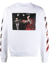 Men's Caravaggio Slim Fit Logo Sweatshirt White - OFF WHITE - BALAAN.