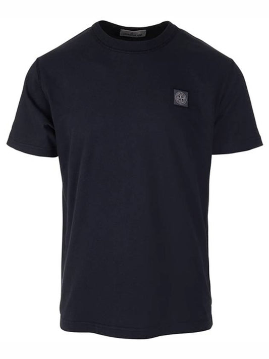 Men's Logo Short Sleeve T-Shirt Navy - STONE ISLAND - BALAAN 2