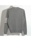 Men's Silk 4-Bar Milano Stitch Cotton Cardigan Grey - THOM BROWNE - BALAAN 3