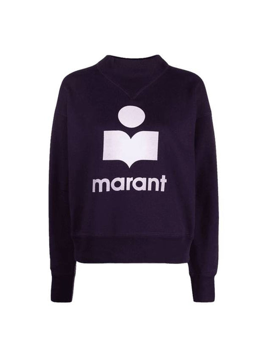 Women's Moby Logo Cotton Sweatshirt Purple - ISABEL MARANT ETOILE - BALAAN 1