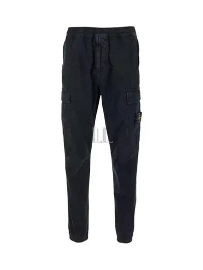 Stretch Cotton Cargo Straight Pants Black - STONE ISLAND - BALAAN 2