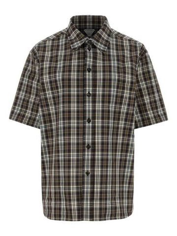 Checked Cotton Shirt Fondant - BOTTEGA VENETA - BALAAN 1