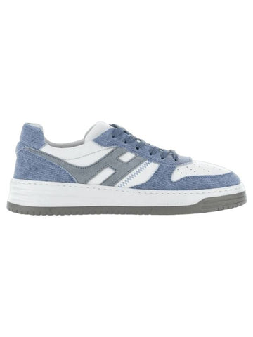 H630 Lace-up Leather Low Top Sneakers White Sky Blue - HOGAN - BALAAN 1