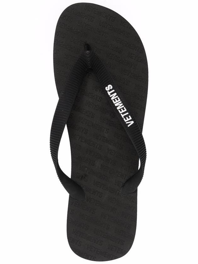 Logo Strap Rubber Flip Flops Black - VETEMENTS - BALAAN 6