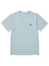 Grey Fox Head Patch Classic Short Sleeve T-Shirt Light Blue - MAISON KITSUNE - BALAAN 2