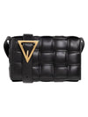 Cassette Intrecciato Padded Small Cross Bag Black - BOTTEGA VENETA - BALAAN 1