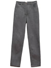 Women's 5 Pocket High Waist Straight Jean Gray - HERMES - BALAAN.