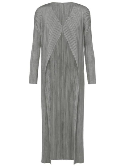 Pleated Long Cardigan Grey - ISSEY MIYAKE - BALAAN 2