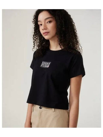 Classic Letter Crop T Shirt Women s Black - REEBOK - BALAAN 1