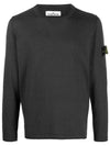 wappen patch crew neck knit top charcoal - STONE ISLAND - BALAAN 1