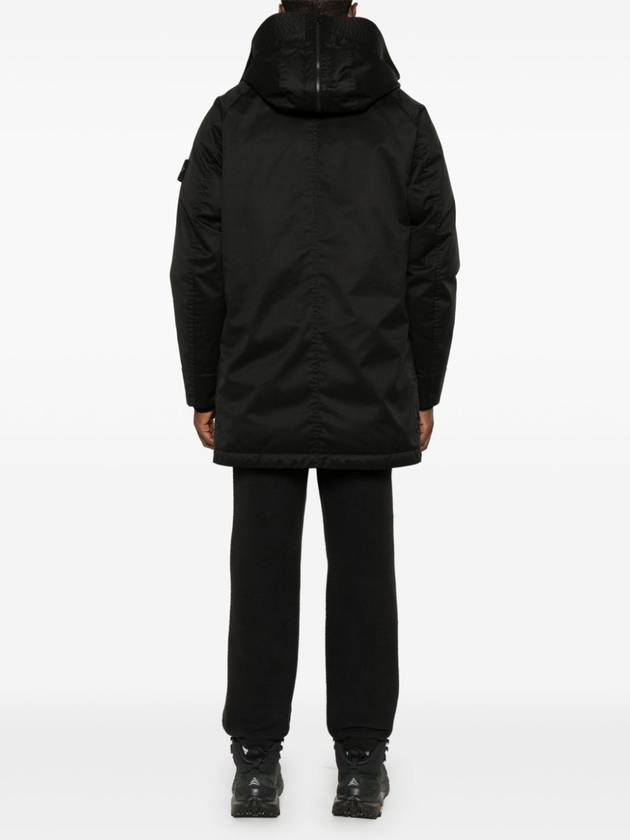 710F2 Ghost Performance Twill Wool-TC Down Parka Black - STONE ISLAND - BALAAN 5