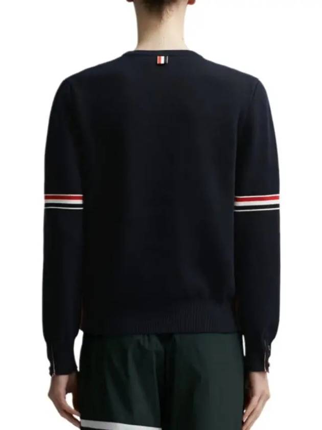 Men's Milan Stitch Armband Crew Neck Knit Top Navy - THOM BROWNE - BALAAN 6