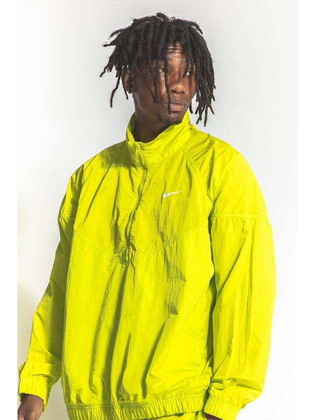 Men's Logo Half Zip Up Nylon Windbreaker Bright Cactus - NIKE - BALAAN 5