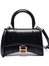 Hourglass XS Glossy Calfskin Tote Bag Black - BALENCIAGA - BALAAN 3