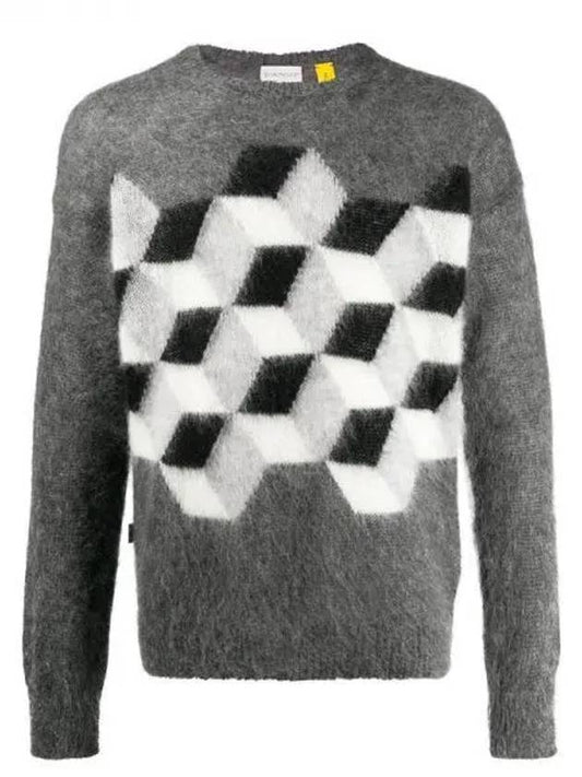 Genius Fragment Mohair Sweat Knit Gray Men s 233395 - MONCLER - BALAAN 1