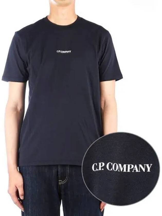 Mini Logo Printing Short Sleeve T-Shirt Navy - CP COMPANY - BALAAN 2