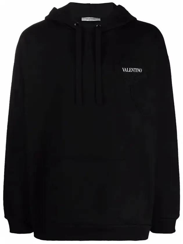 Small Logo Hoodie Black - VALENTINO - BALAAN 1