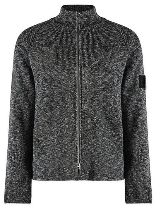 Shadow Project Patterned Slub Dry Yarn Knit Cardigan Black - STONE ISLAND - BALAAN 2