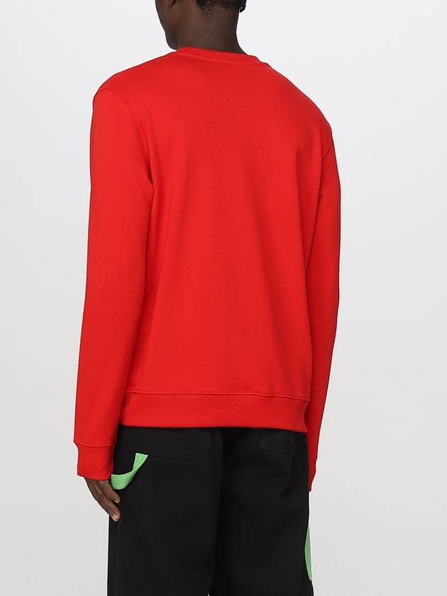 Box Logo Print Cotton Sweatshirt Red - MSGM - BALAAN 4