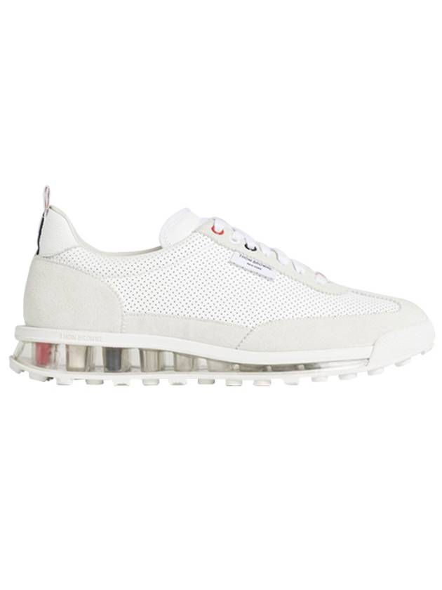 Vitello Calf Leather Clear Sole Tech Runner Sneakers White - THOM BROWNE - BALAAN 2