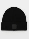 Extra Fine Merino Wool Logo Beanie Black - CP COMPANY - BALAAN 4