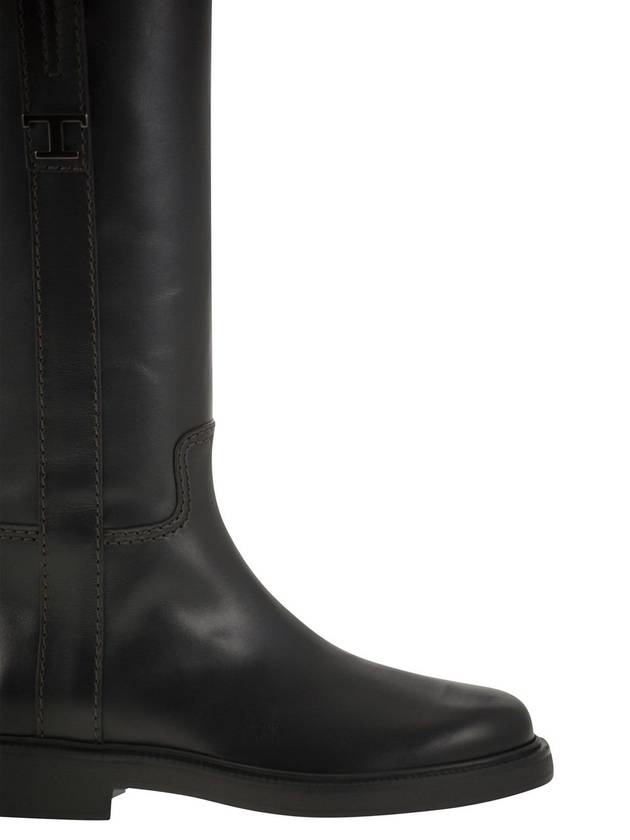 Leather Long Boots Black - TOD'S - BALAAN 7