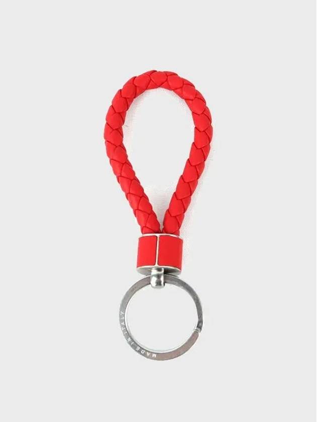 Intrecciato Leather Key Holder Red - BOTTEGA VENETA - BALAAN 6