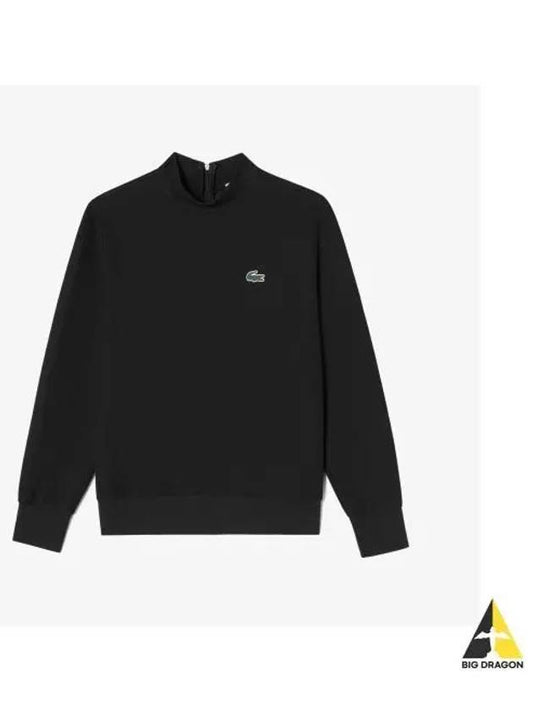 Women s Half High Neck Sweatshirt Black - LACOSTE - BALAAN 1