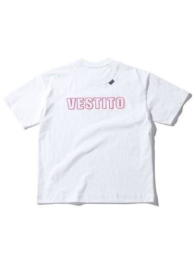 Volume Embroidered Logo Short Sleeve T-shirt White - VESTITO - BALAAN 1