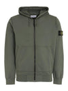 Logo Patch Cotton Fleece Hoodie Green - STONE ISLAND - BALAAN 2