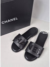 Stitched Lettering Logo Slippers Slide Sandals Black 36 G39988 - CHANEL - BALAAN 10