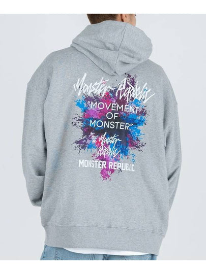 Back painting night blue hoodie gray - MONSTER REPUBLIC - BALAAN 2