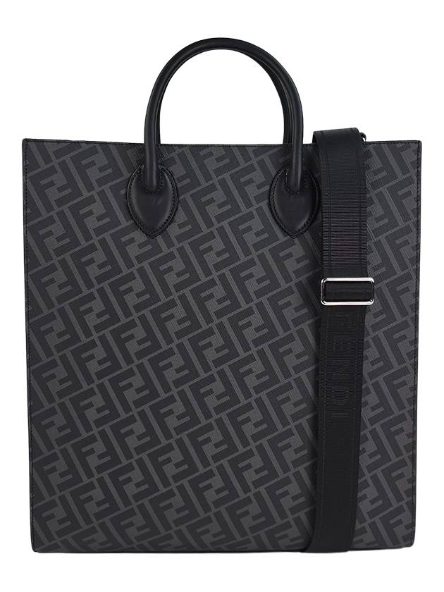 FF Logo Vertical Tote Bag Black - FENDI - BALAAN 3