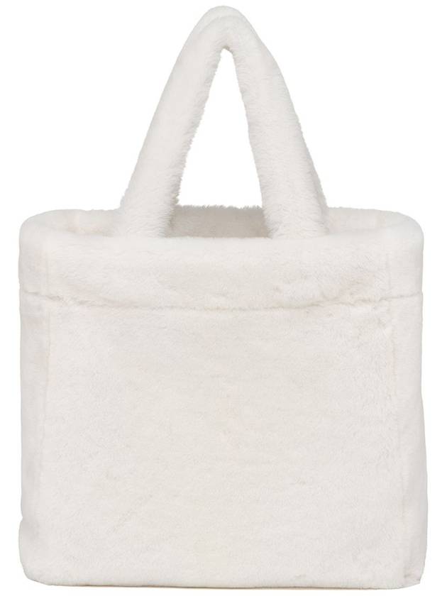 Shearling top handle tote bag white 1BG374 - PRADA - BALAAN 3