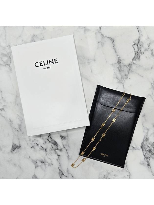 Triomphe Mini Brass Necklace Gold - CELINE - BALAAN 3