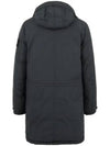 Wappen Long Hooded Jacket Charcoal - STONE ISLAND - BALAAN 4