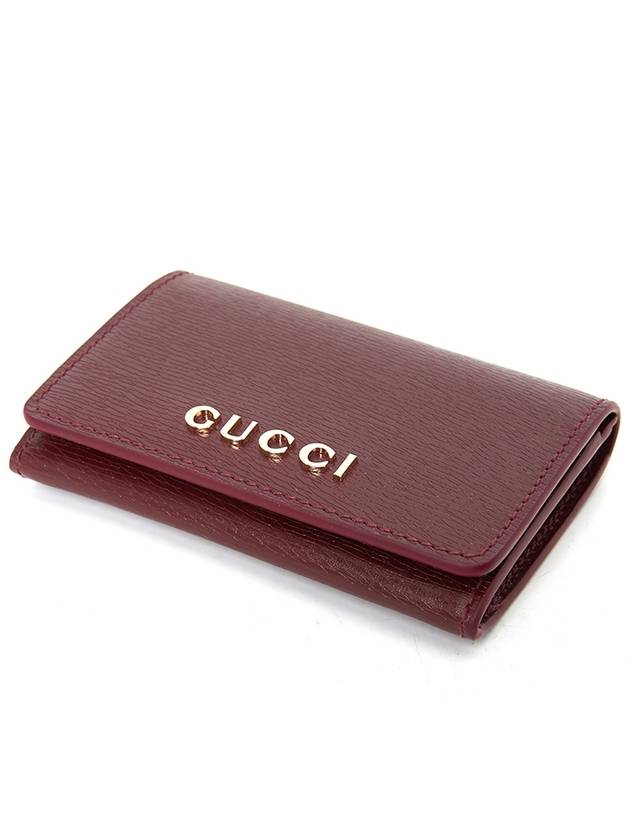 Script Leather Card Wallet Red - GUCCI - BALAAN 4