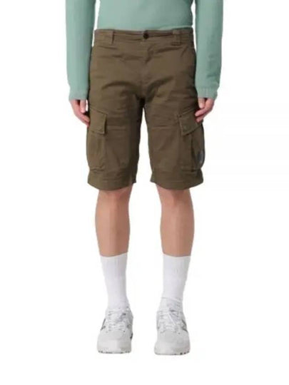 Stretch Satin Cargo Shorts Green - CP COMPANY - BALAAN 2